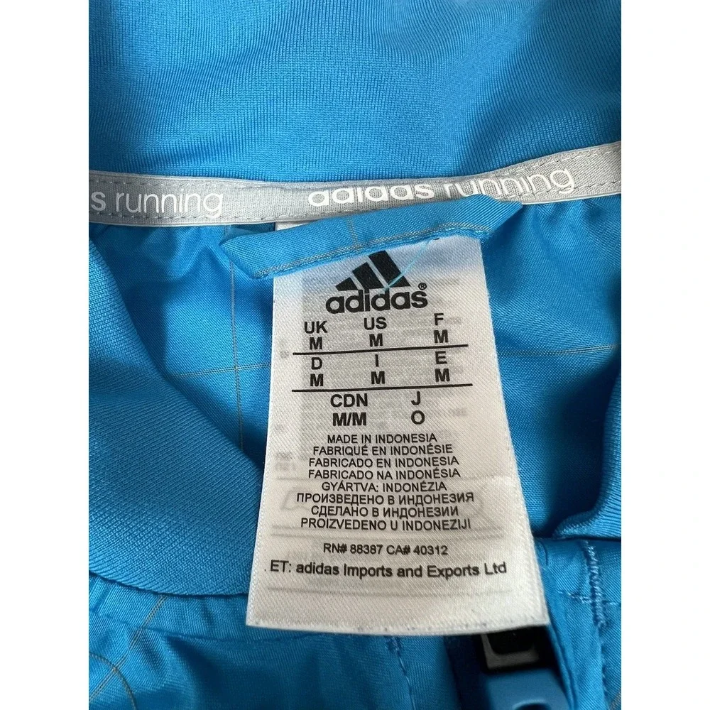 Adidas Running Boston Marathon 2014 Blue Reflective Zip Wind Jacket Men's M